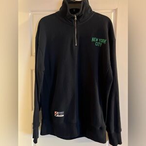 Superdry, Size XS/S, Black New York City Half-Zip Sweater
